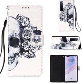 Voor Huawei nova 7 Pro 5G 3D Schilderen Horizontale Flip Leren Case met Houder & Kaartsleuf & Lanyard (Schedel)