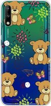 Voor Huawei Enjoy 10 Lucency Painted TPU beschermhoes (bruine beer)