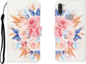 Voor OPPO A11 3D Gekleurde Tekening Horizontale Flip Leren Case met Houder & Kaartsleuf & Portemonnee (Zonnebloem)