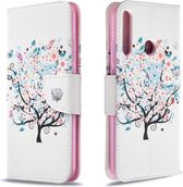 Voor Huawei P40 Lite E / Y7P Gekleurde Tekening Patroon Horizontale Flip Leren Case met Houder & Kaartsleuven & Portemonnee (Kleine Boom)