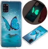 Voor Samsung Galaxy A31 Lichtgevende TPU mobiele telefoon beschermhoes (vlinder)