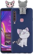 Voor Galaxy A920 Cartoon schokbestendige TPU beschermhoes met houder (kat)