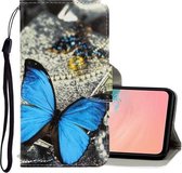 Voor Galaxy S20 Ultra 3D Gekleurde Tekening Horizontale Flip PU Lederen Case met Houder & Kaartsleuven & Portemonnee (Een Vlinder)