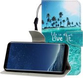 Voor Galaxy S8 Plus Gekleurde Tekening Horizontale Flip Leren Case met Houder & Kaartsleuf & Portemonnee (Kokospalm)