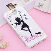 Voor Huawei Y5 (2017) / Y6 (2017) Noctilucent IMD Dancing Girl Pattern Soft TPU Case Protector Cover