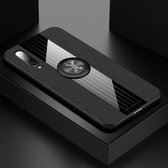 Voor Xiaomi Mi 9 XINLI Stikstof Textuur Schokbestendig TPU beschermhoes met ringhouder (zwart)