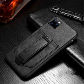Voor iPhone 11 Pro Max SULADA schokbestendig TPU + handgemaakte lederen beschermhoes met houder & kaartsleuf en draagriem (zwart)