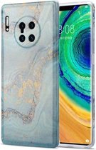 Voor Huawei Mate 30 Pro TPU Gilt Marble Pattern beschermhoes (lichtblauw)