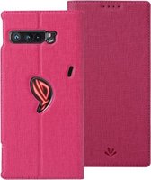 Voor Asus ROG Phone 3 ZS661KS ViLi DMX-serie Schokbestendig TPU + PU-leer Magnetische attractie Horizontale flip-hoes met kaartsleuf en houder (rose rood)