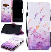 Voor Samsung Galaxy A8 (2018) Gekleurd tekeningpatroon Horizontaal Flip TPU + PU lederen tas met houder & kaartsleuven & portemonnee & lanyard (aquarelveren)