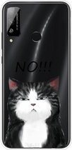 Voor Huawei Honor Play 4T schokbestendig geverfd transparant TPU beschermhoes (geen kat)