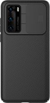 Voor Huawei P40 NILLKIN Black Mirror Series Camshield Volledige Dekking Stofdicht Krasbestendig Mobiele Telefoon Case (Zwart)