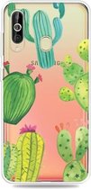 Mode Zachte TPU Case 3D Cartoon Transparante Zachte Siliconen Cover Telefoon Gevallen Voor Galaxy A60 (Cactus)