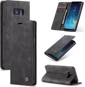 CaseMe-013 Multifunctionele Retro Frosted Horizontale Flip Leren Case met Kaartsleuf & Houder & Portemonnee voor Galaxy S8 Plus (Zwart)