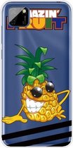 Voor Huawei Y5p (2020) Gekleurd tekeningpatroon Zeer transparant TPU beschermhoes (ananas)