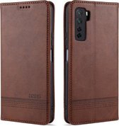 Voor Huawei Nova 7 SE AZNS Magnetische Kalfsstructuur Horizontale Flip Leren Case met Kaartsleuven & Houder & Portemonnee (Donkerbruin)