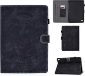 Voor Amazon Kindle Fire HD 8 2020 reliëf olifant patroon horizontale flip PU lederen tas met houder & kaartsleuven & slaap / wekfunctie (zwart)