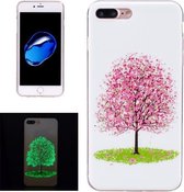 Voor iPhone 8 Plus & 7 Plus Noctilucent Cherry Tree Pattern IMD Vakmanschap Soft TPU Cover Case