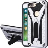 Tough Armor TPU + pc-combinatiehoes met houder, voor iPhone 8 Plus & 7 Plus Tough Armor TPU + pc-combinatiehoes met houder (zilver)