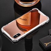 Luxe Plating Mirror Acrylic TPU Case voor iPhone XR (Rose)