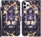 Voor iPhone 11 Pro 3D Geschilderd Patroon Horizontale Flip Leren Case met Houder & Portemonnee & Kaartsleuf & Lanyard (Thunder Lion)