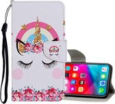 Voor iPhone XS Max Gekleurd tekeningpatroon Horizontaal lederen flip-hoesje met houder & kaartsleuven & portemonnee (Crown Unicorn)