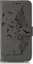 Veerpatroon Litchi Texture Horizontale Flip Leren Case met Portemonnee & Houder & Kaartsleuven Voor Huawei Mate 30 Pro (Grijs)
