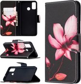 Voor Huawei Honor 9X Lite Gekleurde Tekening Patroon Horizontale Flip Leren Case met Houder & Kaartsleuven & Portemonnee (Lotus)