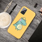 Voor Galaxy A51 Cartoon dier patroon schokbestendig TPU beschermhoes (gele krokodil vogel)