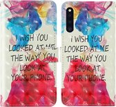 Voor Samsung Galaxy A41 3D schilderij Gekleurde tekening patroon Horizontaal Flip TPU + PU lederen tas met houder & kaartsleuven & portemonnee & lanyard (Engels alfabet)