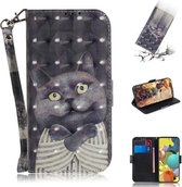 Voor Samsung Galaxy A51 5G 3D Geschilderd Patroon Magnetische Aantrekkelijkheid Horizontale Flip Leren Case met Houder & Kaartsleuf & Portemonnee & Lanyard (Embrace Cat)