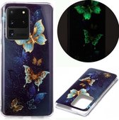 Voor Samsung Galaxy S20 Ultra Luminous TPU zachte beschermhoes (dubbele vlinders)