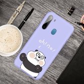 Voor Galaxy A11 Cartoon Animal Pattern Shockproof TPU beschermhoes (Purple Panda)