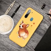 Voor Galaxy A11 Cartoon Animal Pattern schokbestendige TPU beschermhoes (gele corgi)