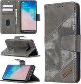 Voor Samsung Galaxy S10 bijpassende kleur krokodil textuur horizontale flip PU lederen tas met portemonnee & houder & kaartsleuven (grijs)
