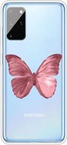 Voor Samsung Galaxy S20 schokbestendig geschilderd TPU beschermhoes (rode vlinder)