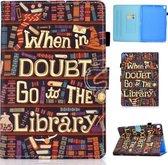 Voor iPad 10.2 inch Gekleurde Tekening Horizontale Flip Leren Case met Houder & Kaartsleuven & Slaap / Wekfunctie (Bibliotheek)