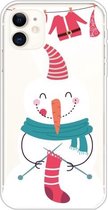 Voor iPhone 11 Trendy Cute Christmas Patterned Case Clear TPU Cover Phone Cases (Socks Snowman)