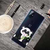 Voor OnePlus Nord N10 5G schokbestendig geverfd transparant TPU beschermhoes (Mini Panda)