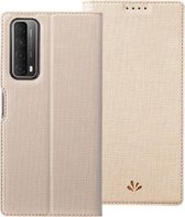 Voor Huawei P smart 2021 ViLi DMX-serie Schokbestendig TPU + PU-leer Magnetische attractie Horizontale flip-hoes met kaartsleuf en houder (goud)
