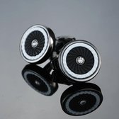 1 paar Mannen staal Lasergravure Manchetknopen Voor Bruiloft Mode Eenvoudige Mannen Mouw Manchetknopen (Zilver + Zwart)-Zwart