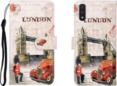 Voor Galaxy A01 3D Gekleurde Tekening Horizontale Flip Leren Case met Houder & Kaartsleuf & Portemonnee (Autotoren)