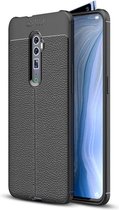 Litchi Texture TPU schokbestendig hoesje voor OPPO Reno (zoom) (zwart)