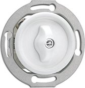 Duroplast serieschakelaar - inbouw - draaiknop - wit