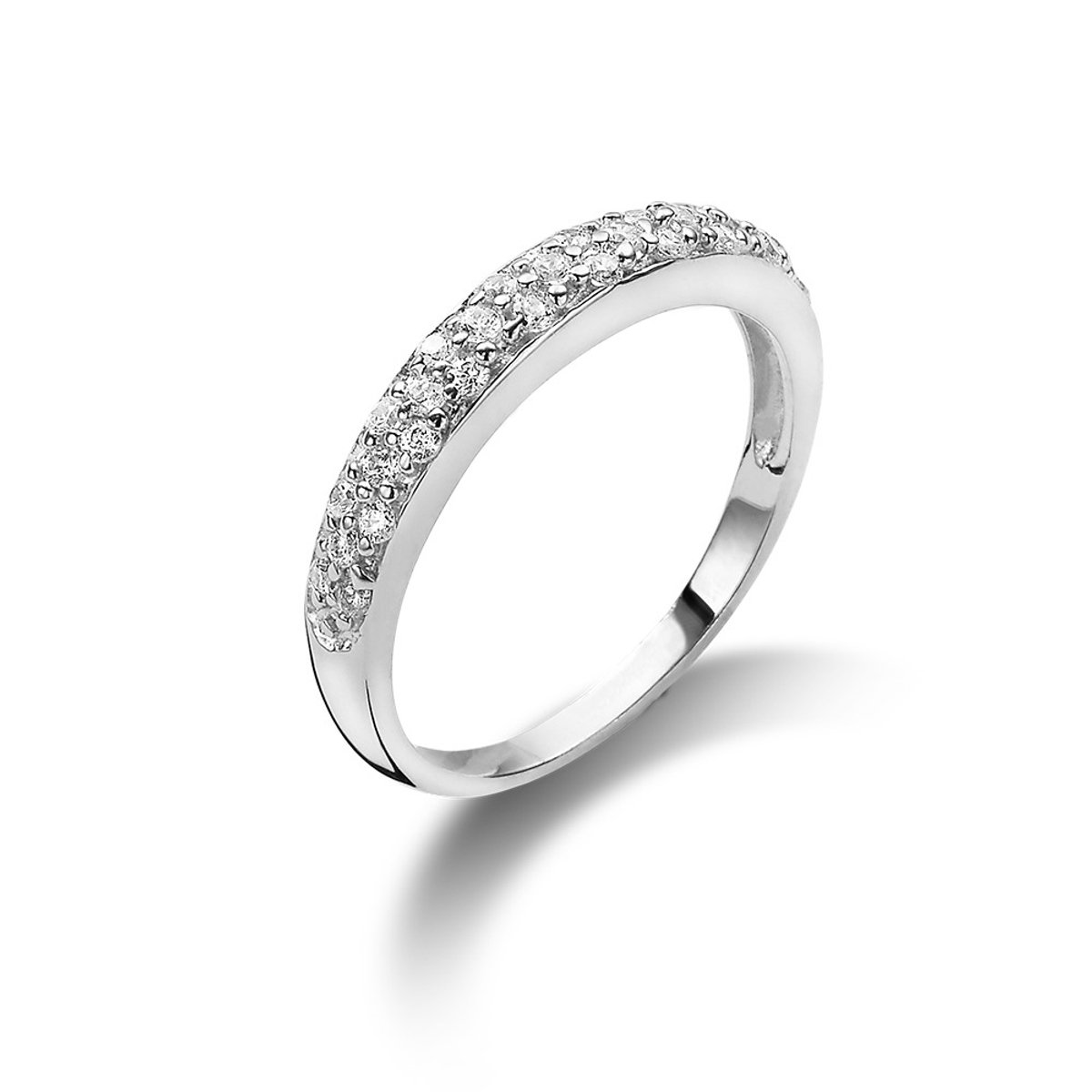 Twice As Nice Ring in zilver, 3 mm steentjes 54