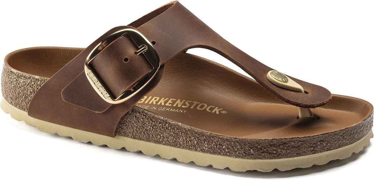 Birkenstock Gizeh Big Buckle Slippers Dames Cognac Bruin