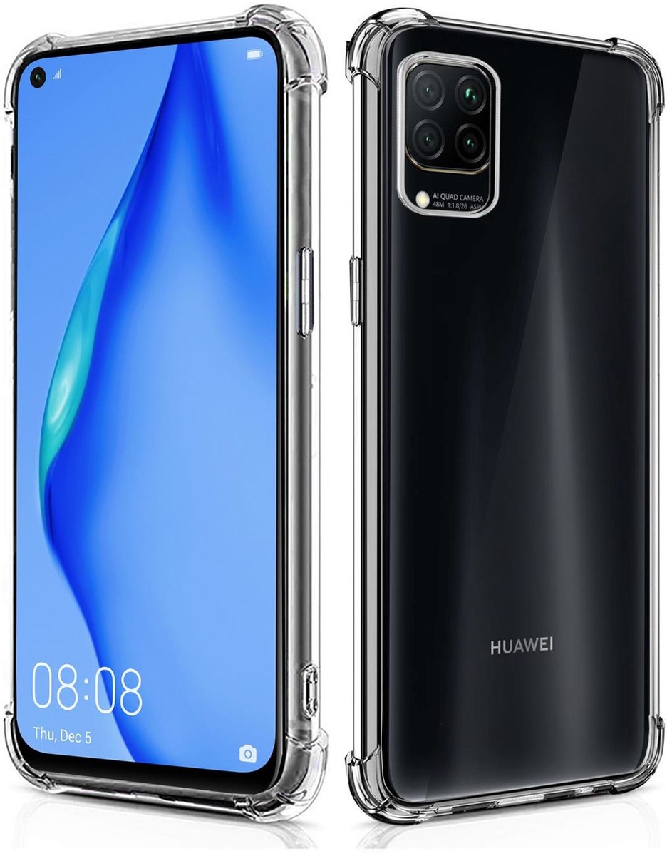 Hoesje Geschikt voor Huawei P40 Lite Schokbestendig siliconen Hoesje Transparant