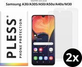Samsung A40s en Samsung A30s Screenprotector Glas - 2x - Pless®