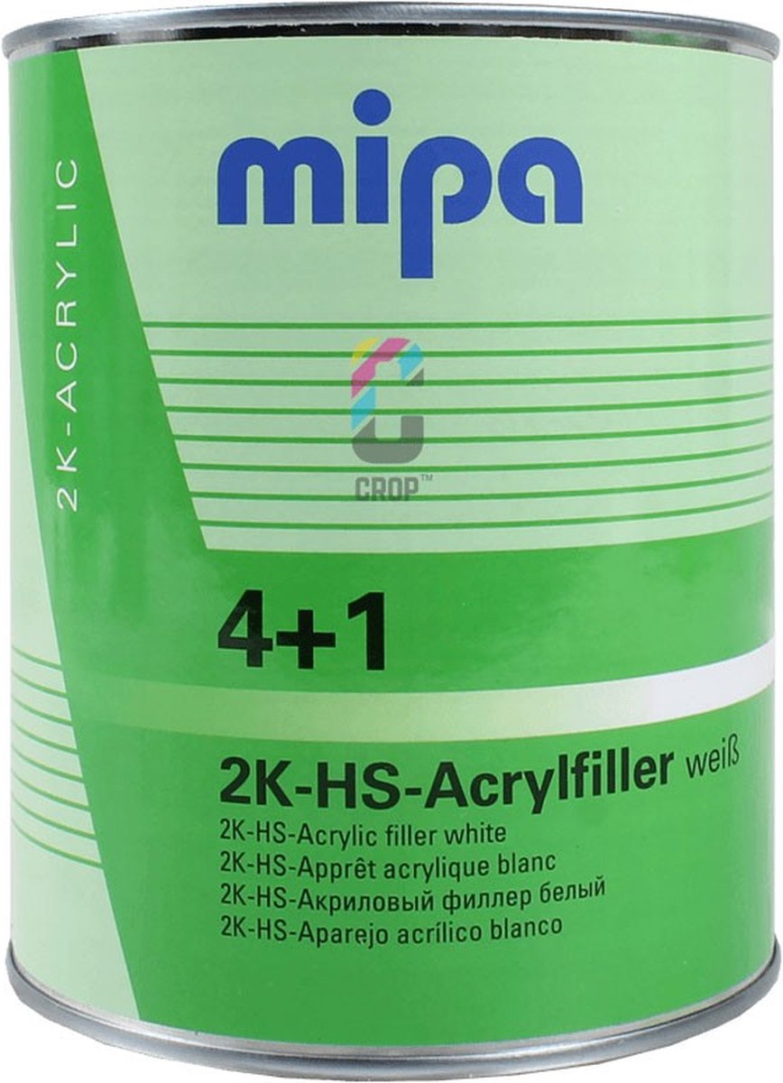 MIPA 4+1 2K-HS-Acrylfiller - Primer - 1 liter - Wit