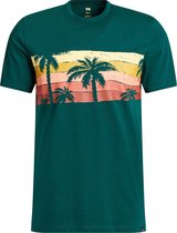WE Fashion Heren T-shirt met palmbomenopdruk